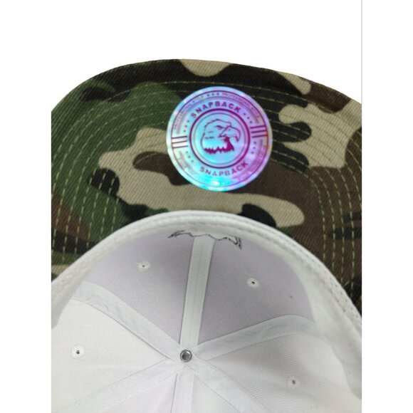 Crown Wsted Youth Classic Snapback Baseball Cap White and Camo New - Picture 9 of 9